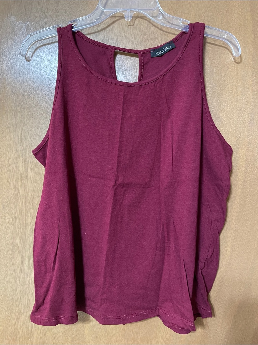 Candie's Burgundy Keyhole Back Tank Top
